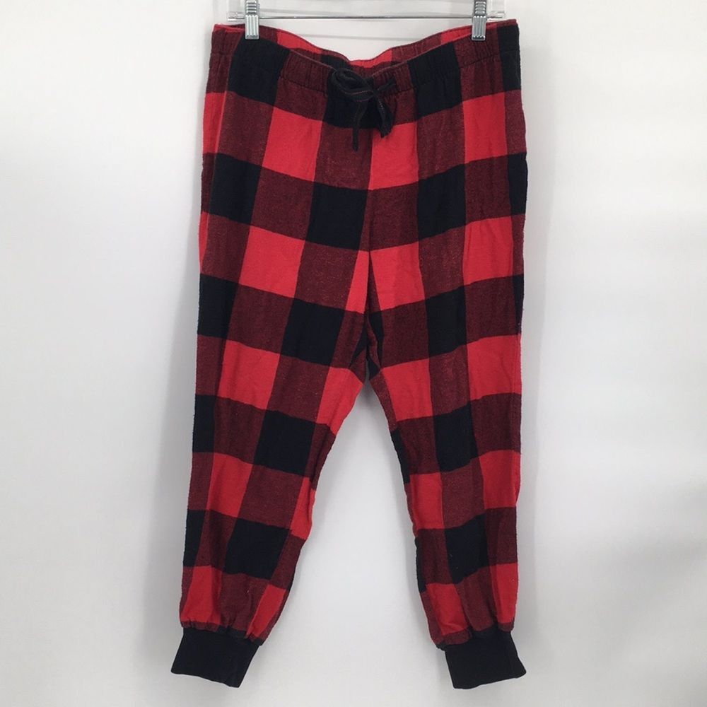 Old Navy Red Buffalo Plaid Jogger Pajama Lounge Pants Women's Medium